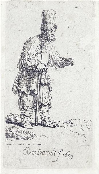 REMBRANDT VAN RIJN Two etchings.